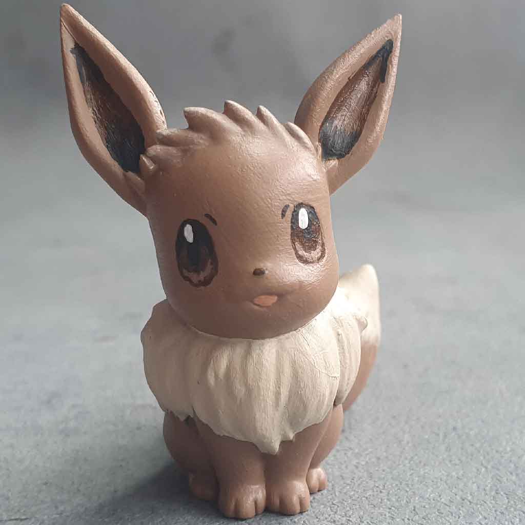 Pokemon Eevee Figurine 3d Printed Paintable Action Figure Toys Set of 3